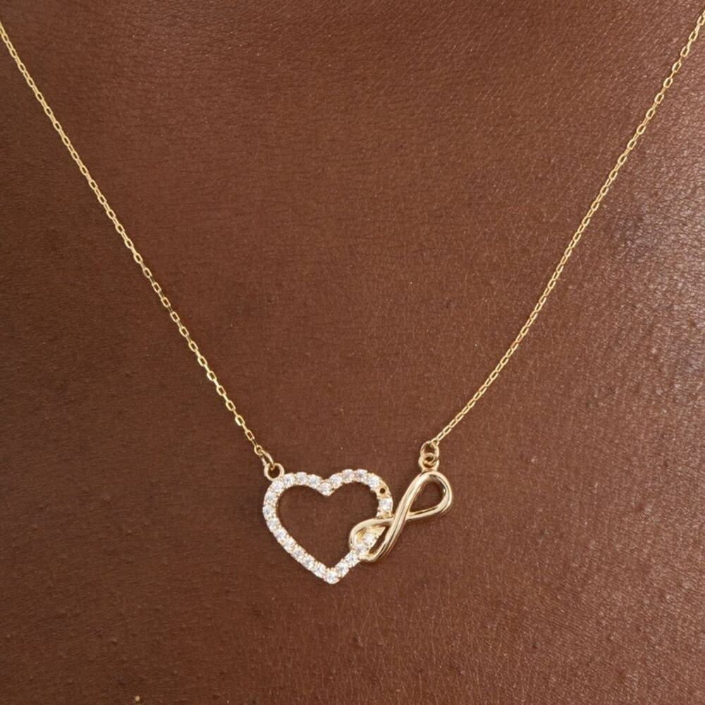 Valentine Love Heart Forever Infinity 16” + 2” Necklace